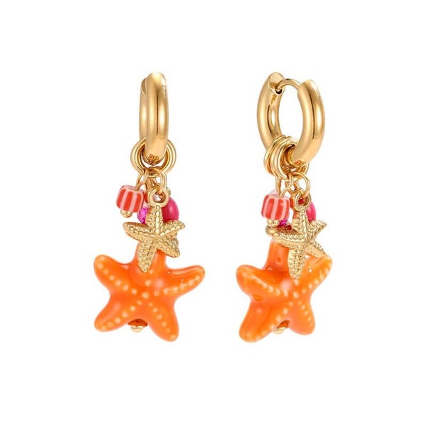 Oorbellen Peach Starfish