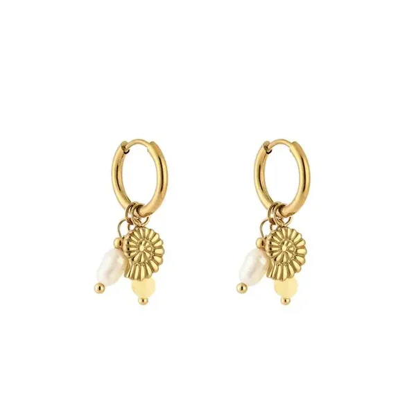 Oorbellen Shell Glow geel
