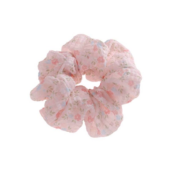 Scrunchie bloemen roze