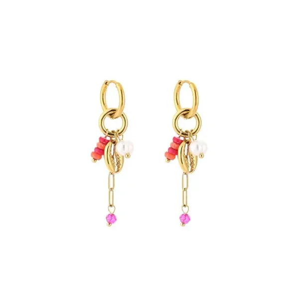 Oorbellen Shell Glam (fuchsia)