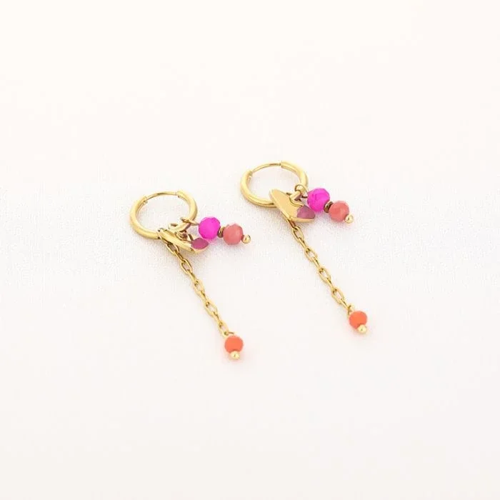 Oorbellen Love Drop Fuchsia