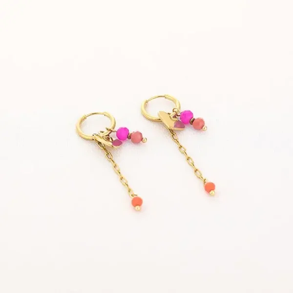 Oorbellen Love Drop Fuchsia