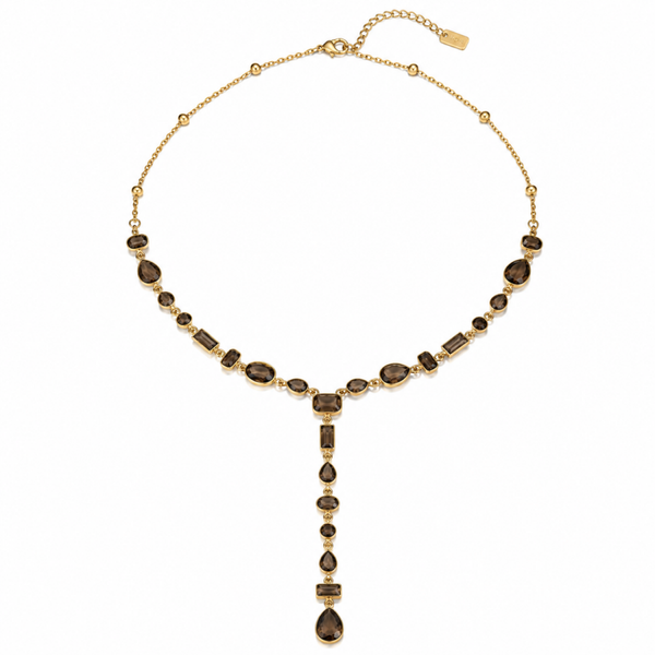 Y ketting Stone (bruin)