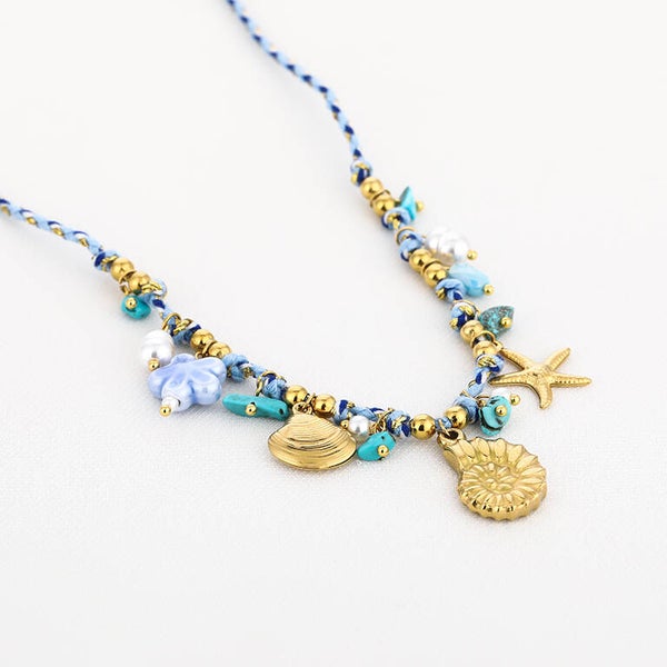 Ketting Beach Vibes blauw