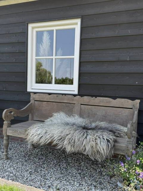stationsbank, houten tuinbank