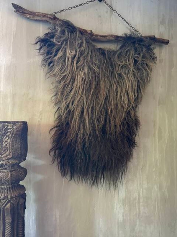 Unieke gemêleerde wandhanger van wol