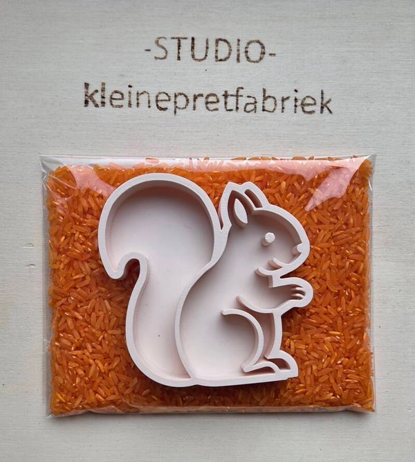 Speelrijst met eekhoorn vulvorm - Kant en klare traktatie