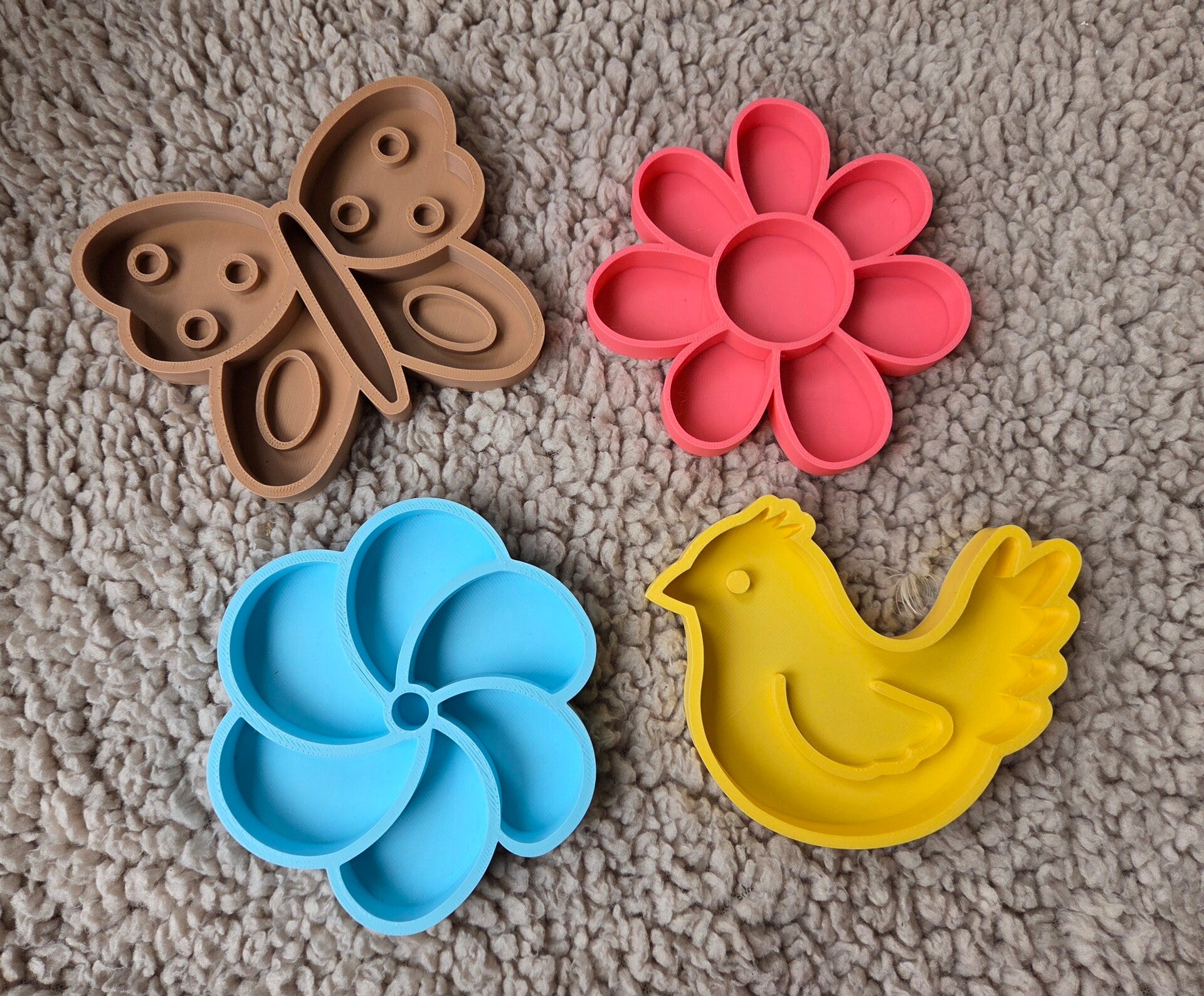 PLA Vulvormenset - bloemen, vogel, vlinder