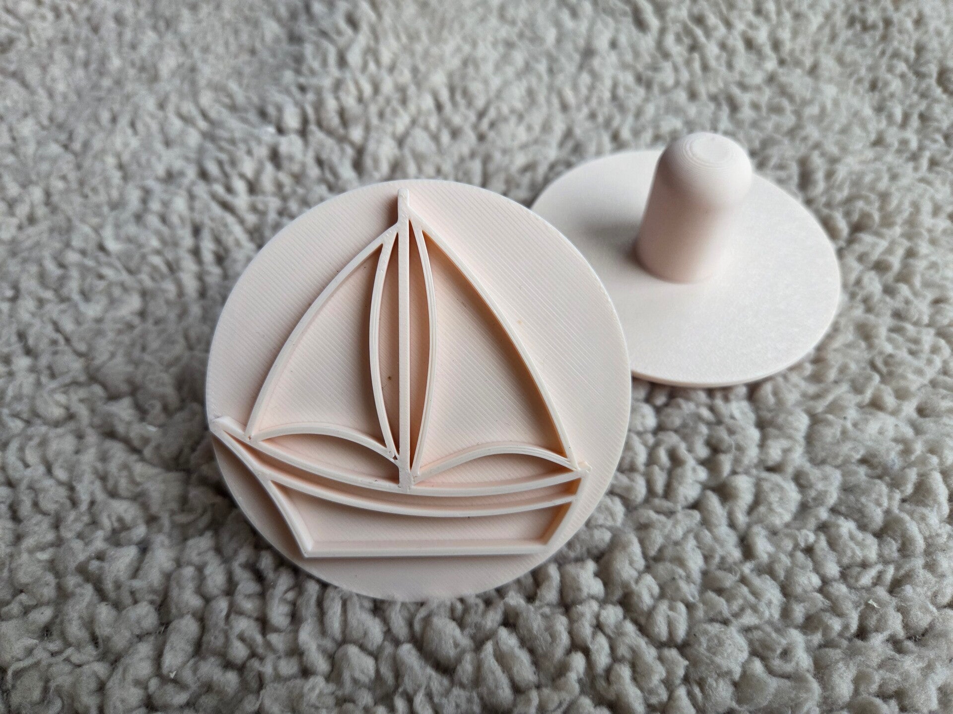 PLA - Stempel zeilboot kleine handvat