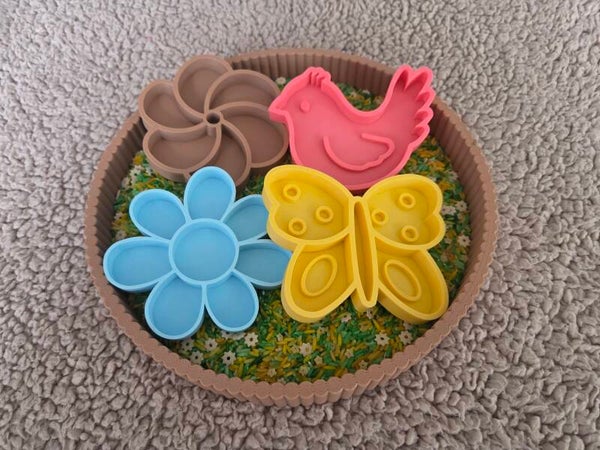 PLA Vulvormenset - bloemen, vogel, vlinder
