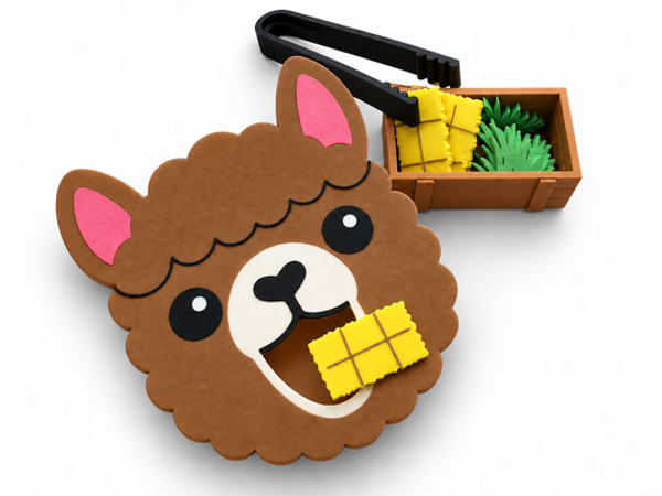 Hongerige alpaca - bruin