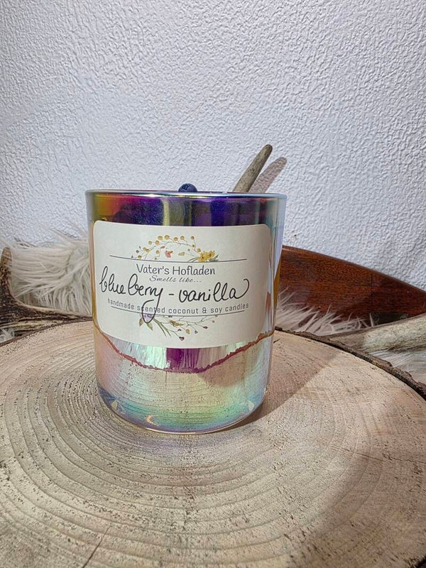 große irisierende Duftkerze blueberry-vanilla