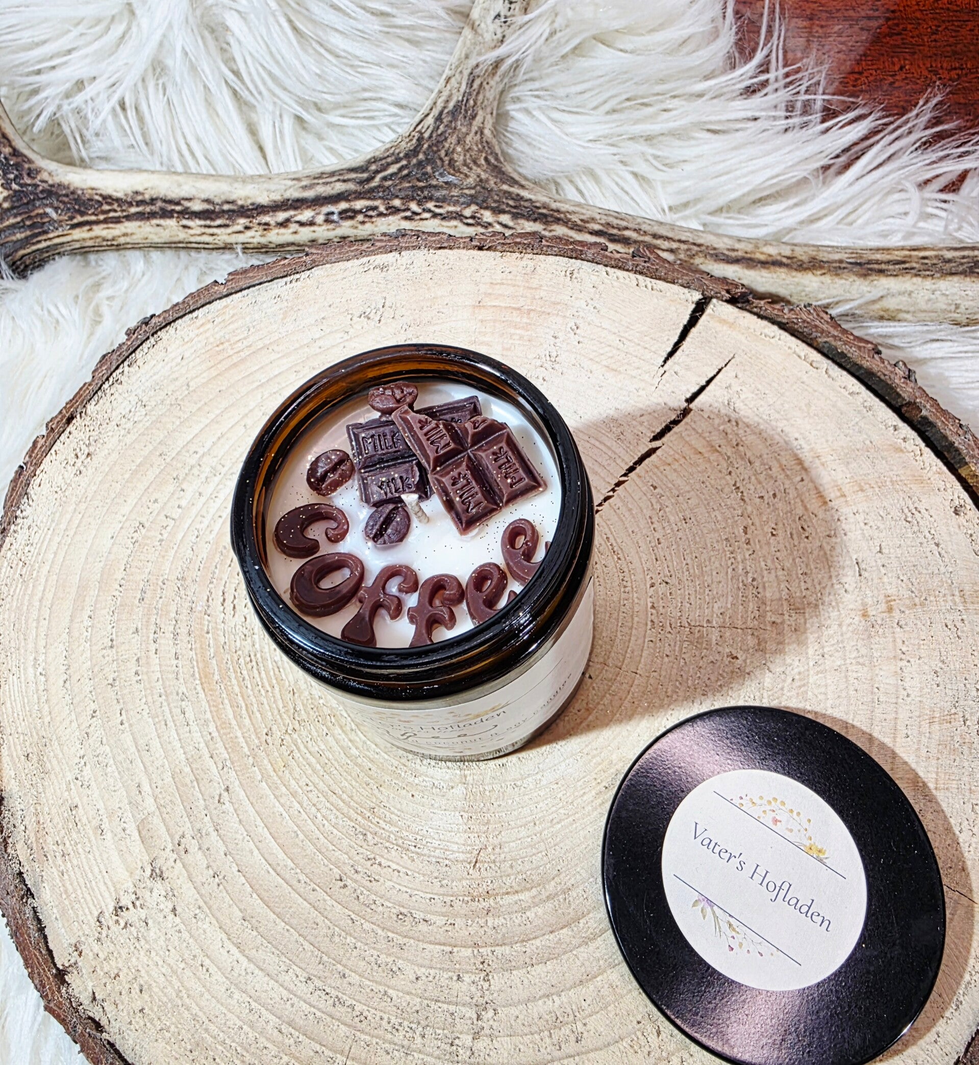 kleine braune Duftkerze coffee