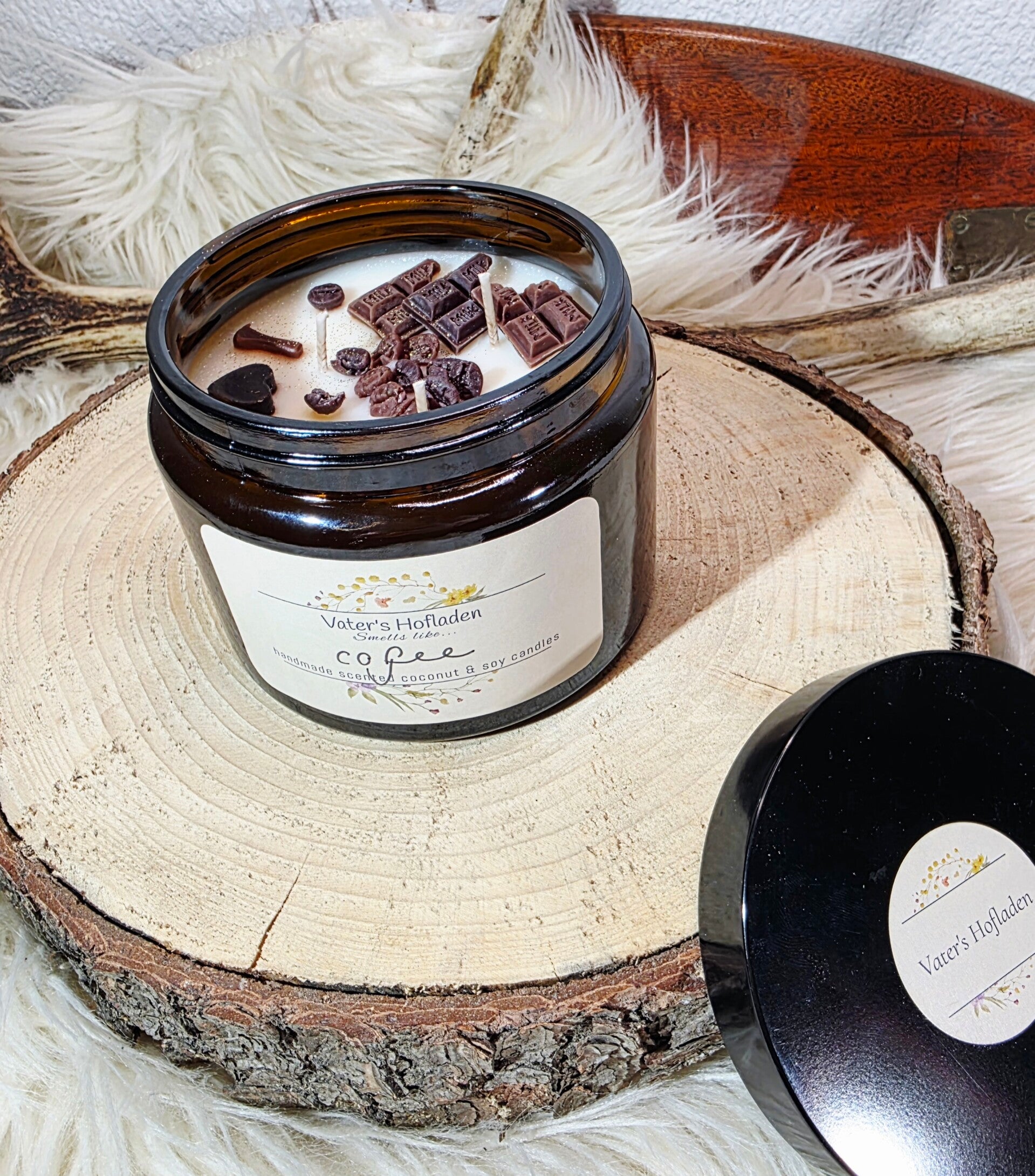 große braune Duftkerze coffee