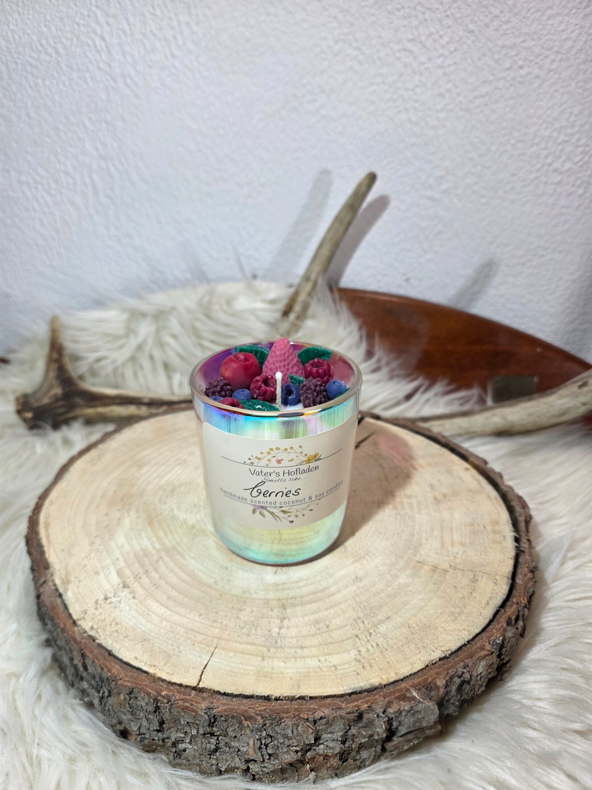 kleine irisierende Duftkerze berries