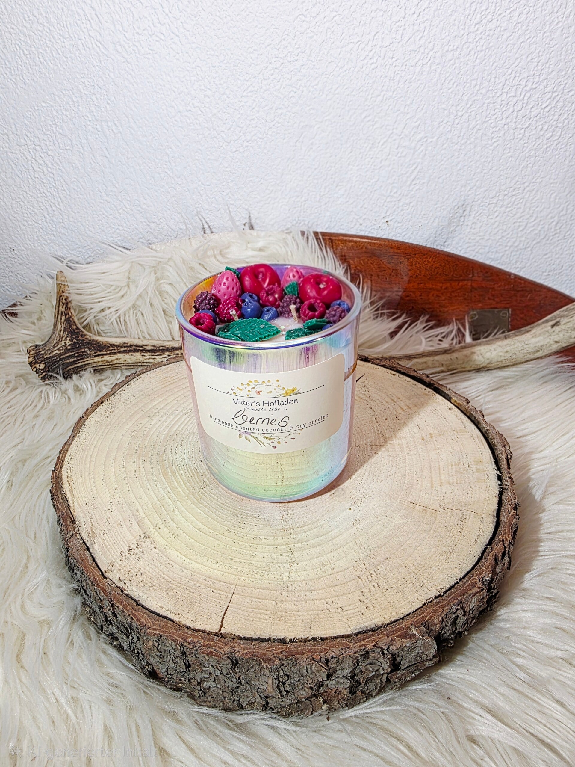 große irisierende Duftkerze berries