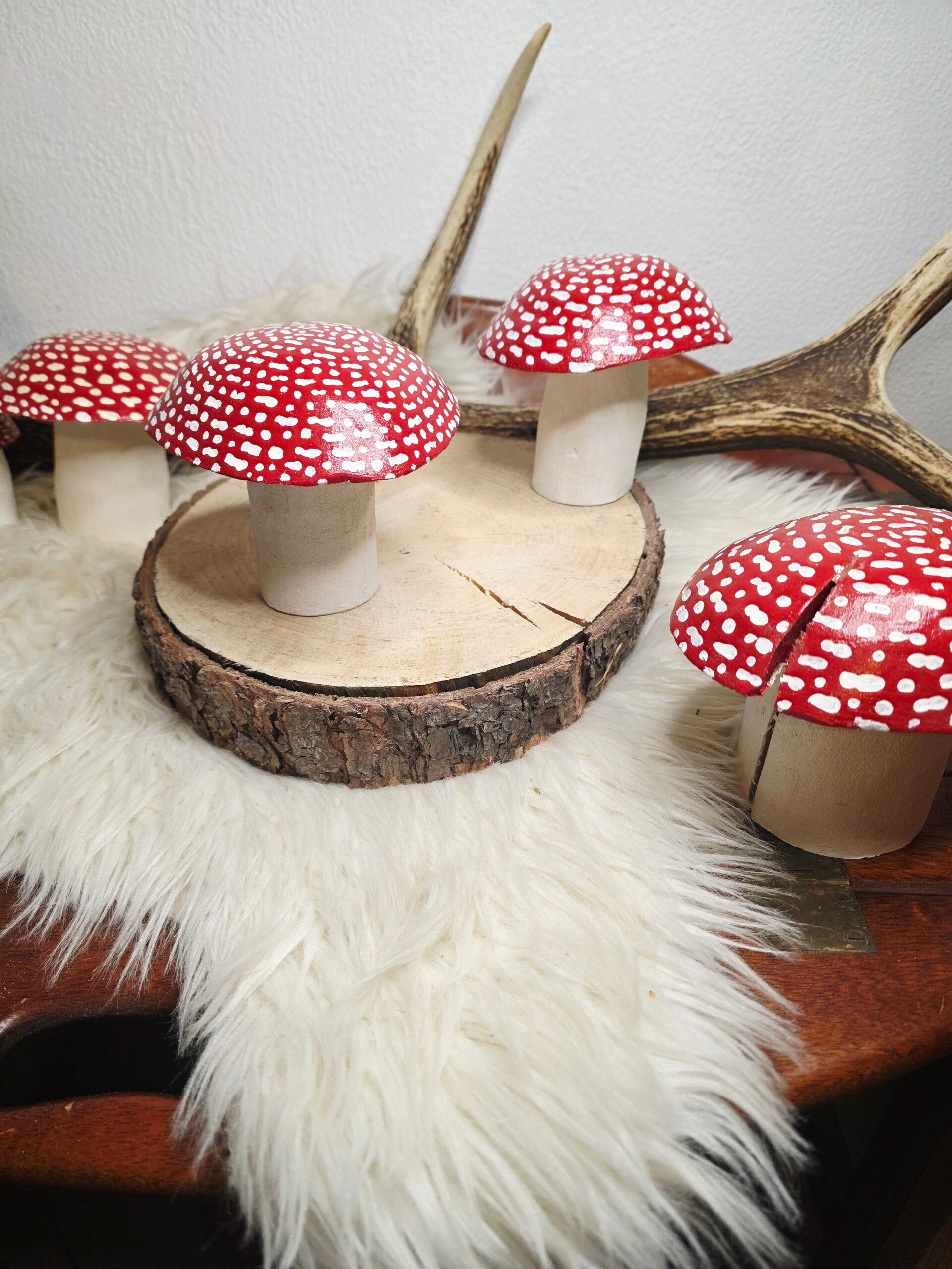 große Holzpilze "Fliegenpilz"