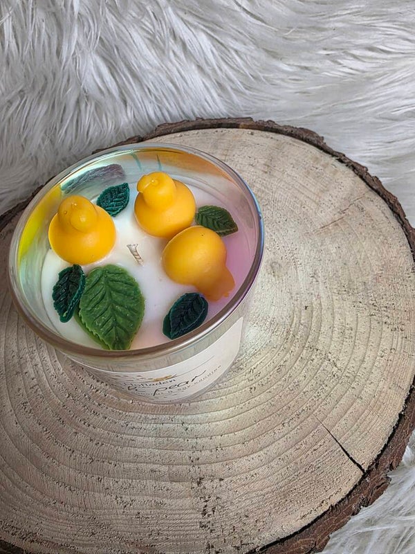 kleine irisierende Duftkerze english pear