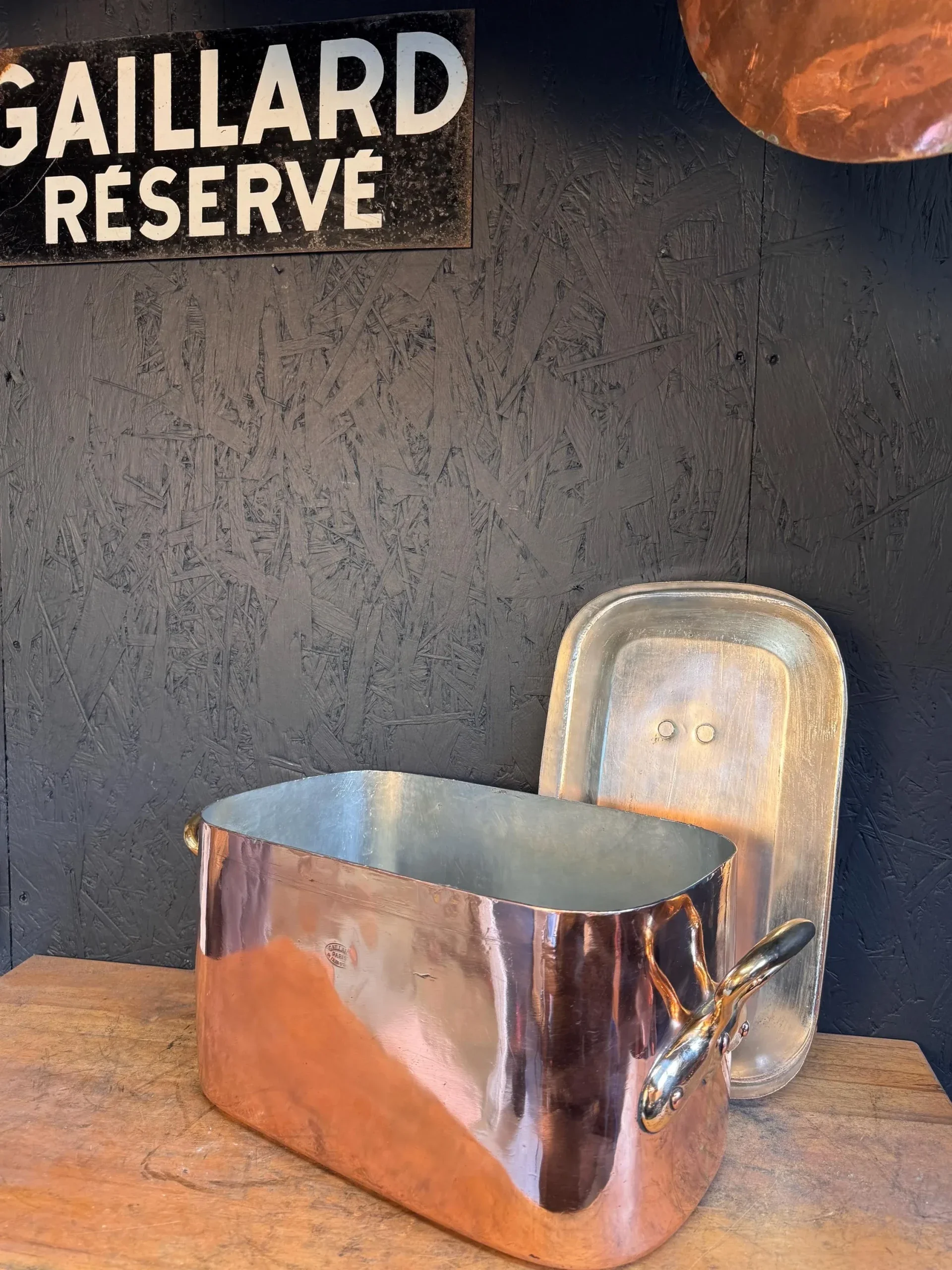 Antique Daubière Gaillard Paris  c.1890–1903 Large French Copper Roasting Pan, Retinned, Handcrafted Cookware