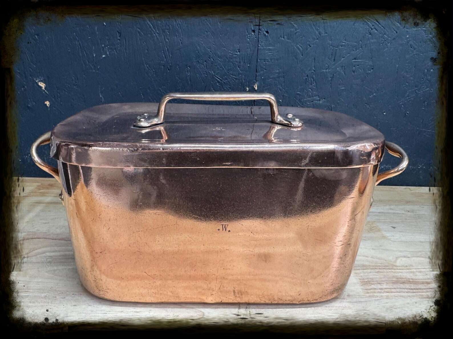Rare French copper roasting pan cocotte - Dehillerin Gaillard style - retinned ready to cook - Canal de la Ville Stadskanaal