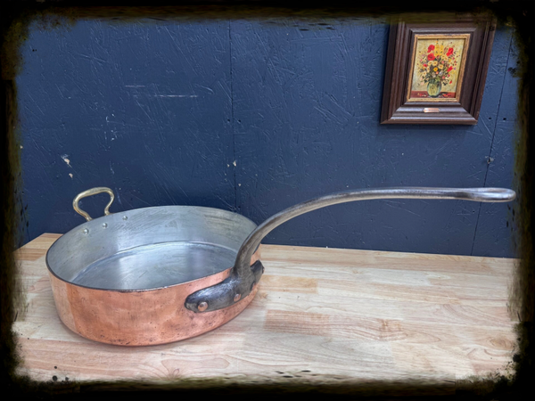 XXL sauteuse40cm 4.2mm  Copper tin lined Helper handle