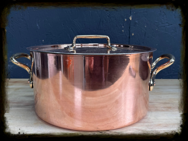 Stewpot 26x13,5cm 2.3mm copper brass handle new tin (stockpot)