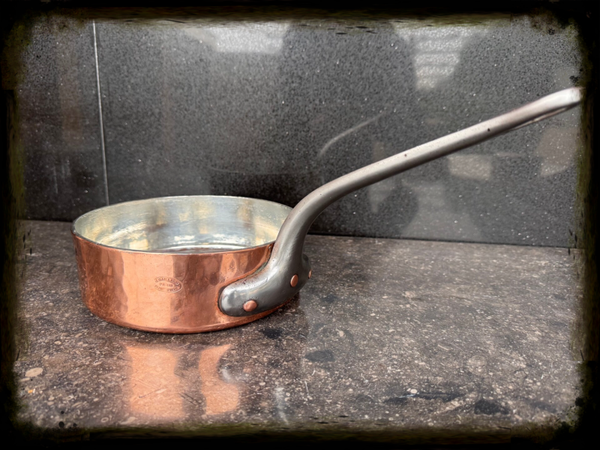 20 cm J. Gaillard 1920-1938 Heavy 3.1mm Hammered Copper Sauteuse – New tinned – Ready to Cook