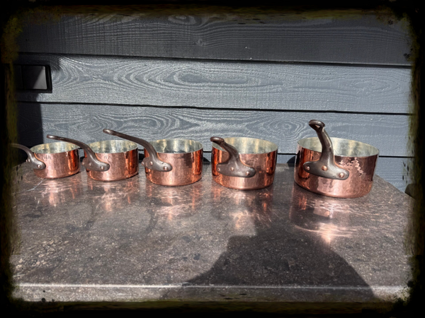 Hammered Copper Saucepans 12 to 20cm - 2.8mm - Professional French