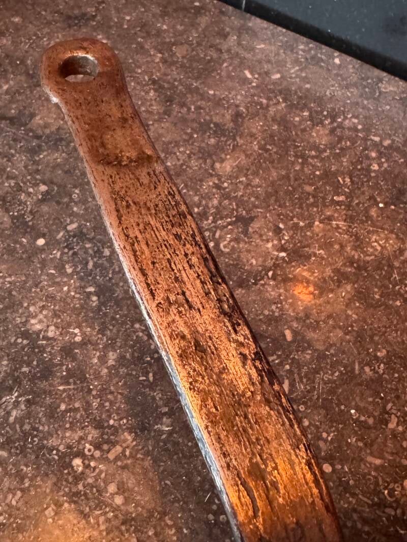 Wrought cast Iron antique handle  on copper pan