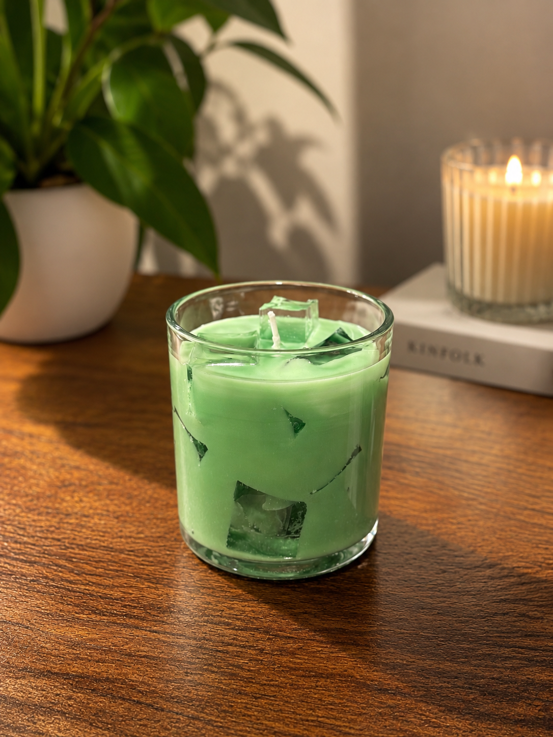 Green iced candle