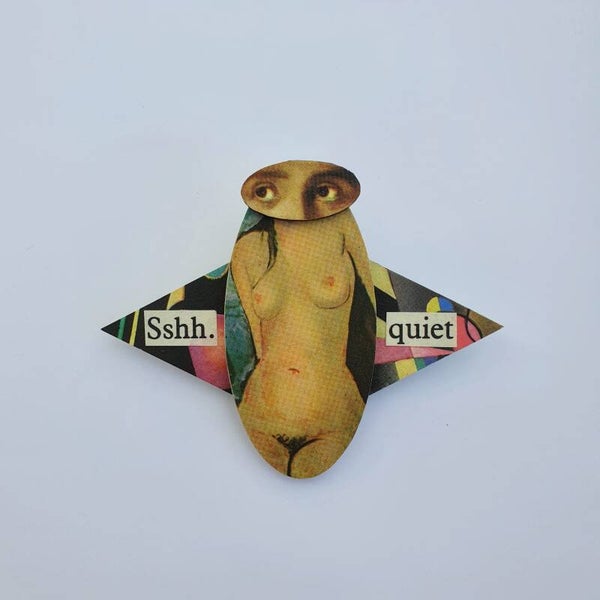 Shhh Quiet Brooch