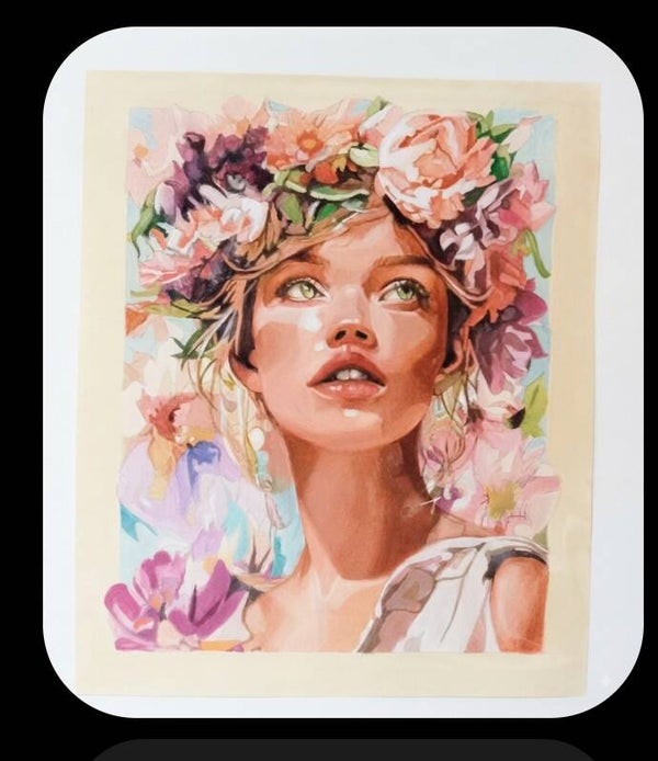 Couronne fleurie Aquarelle
