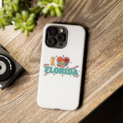 I Love Florida Phone Case — Retro Beach Sunset Tough Case - Various Models