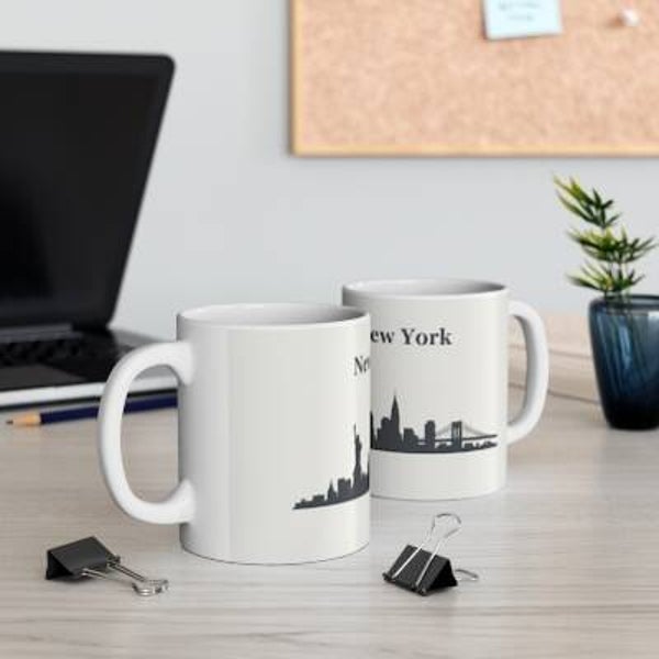 New York Skyline Ceramic Mug — 'New York, New York' 320ml & 450ml