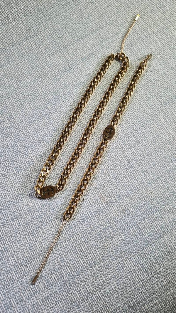 set bracciale + collana GG