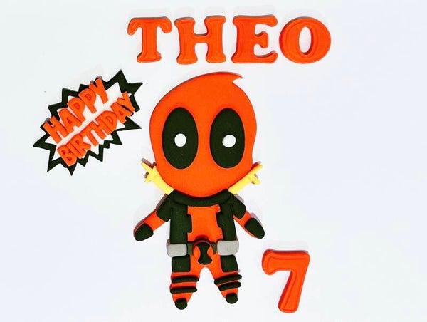 Deadpool Body Cake Toppers Edible Fondant