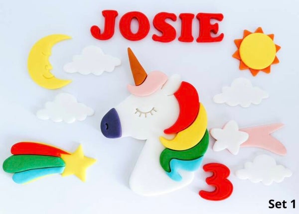 Unicorn Cake Toppers Edible Fondant