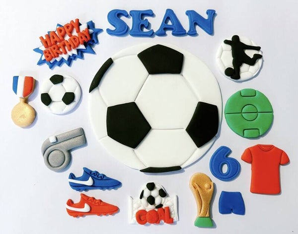 Football Ball Cake Toppers Edible Fondant