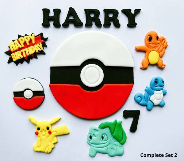 Pokeball Cake Toppers Edible Fondant