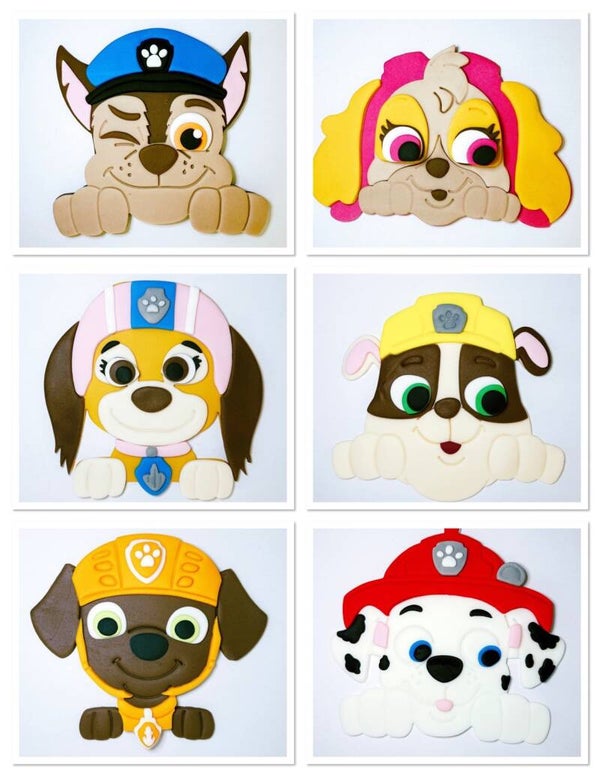 Chase, Skye, Marshall, Liberty, Rubble, Zuma Cake Toppers Edible Fondant