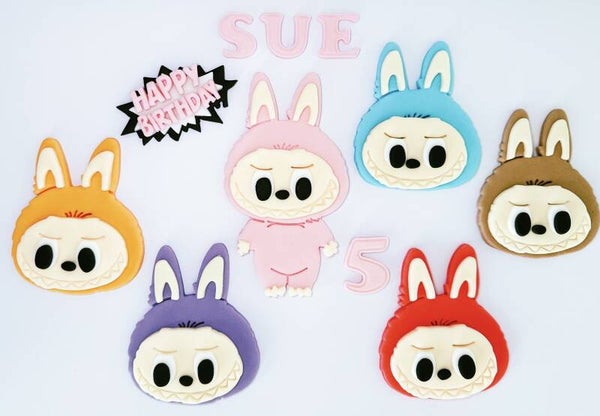 Pink Labubu Cake Toppers Edible Fondant