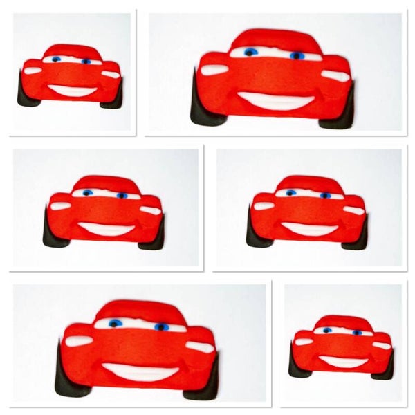 Cars Lighting McQueen Cupcake Toppers Edible Fondant