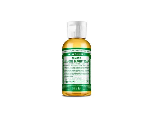 Dr. Bronner’s - 18 in 1 formule - Vloeibare Zeep – Amandel – 60 ml