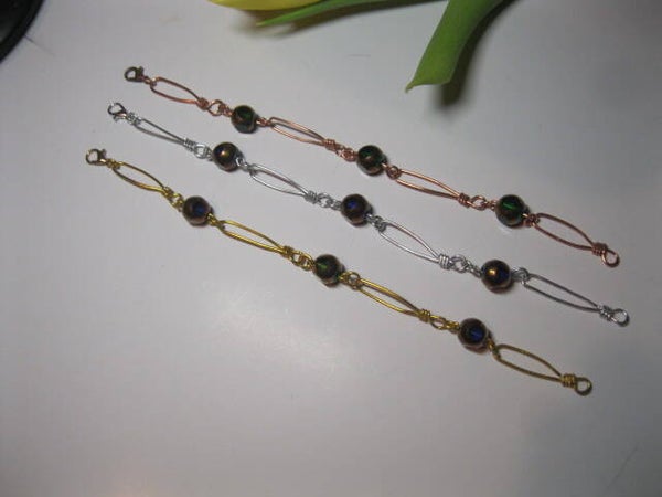Bracelets style art deco avec perles rond - E1112 même