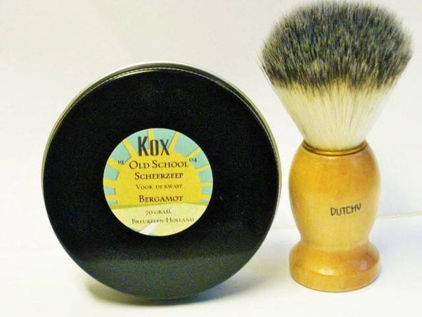 Kox Bergamot scheerzeep 70 gram+Dutchi fiber scheerkwast,