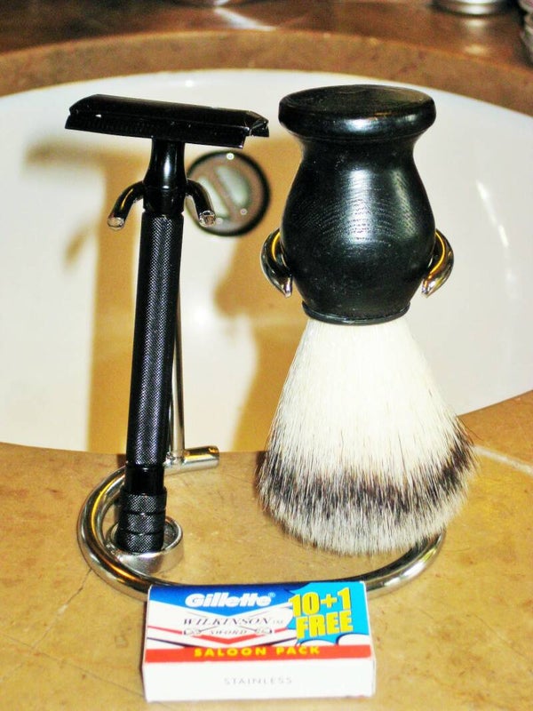 Kox 4 delig scheerset met zwart double edge scheermes(Krabber)-no.74