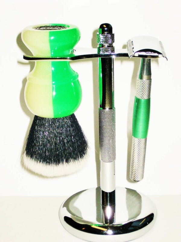 Scheerset 4 delig ,,Gaia,, met kwast-standaard-scheermes- 10scheermesjes-No.1226