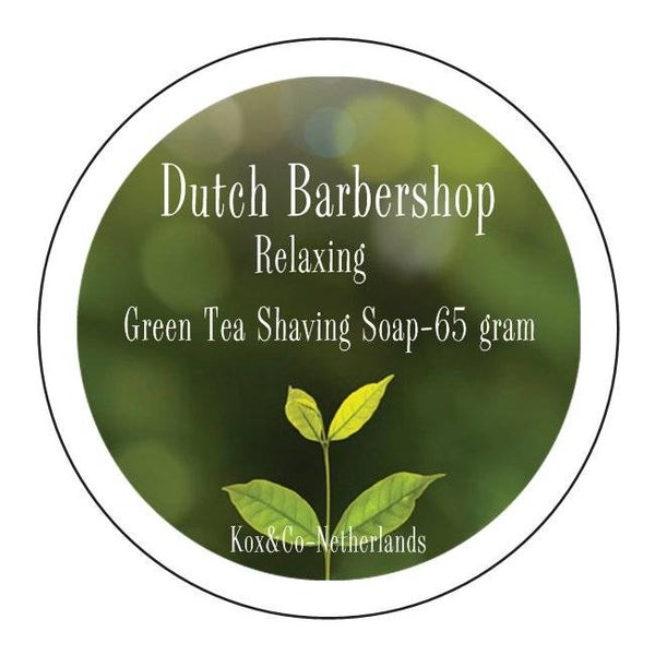 Dutch Barbershop Relaxing ,,Green Tea,,scheerzeep in blik-65 gram.