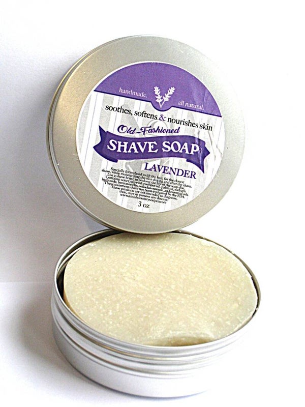 Amish natuurlijke Lavendel scheerzeep in blik- 100 gram