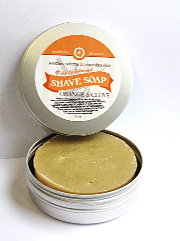 Amish Natuurlijke Orange&Kruidnagel&Kaneel Scheerzeep in blik 100 gram.